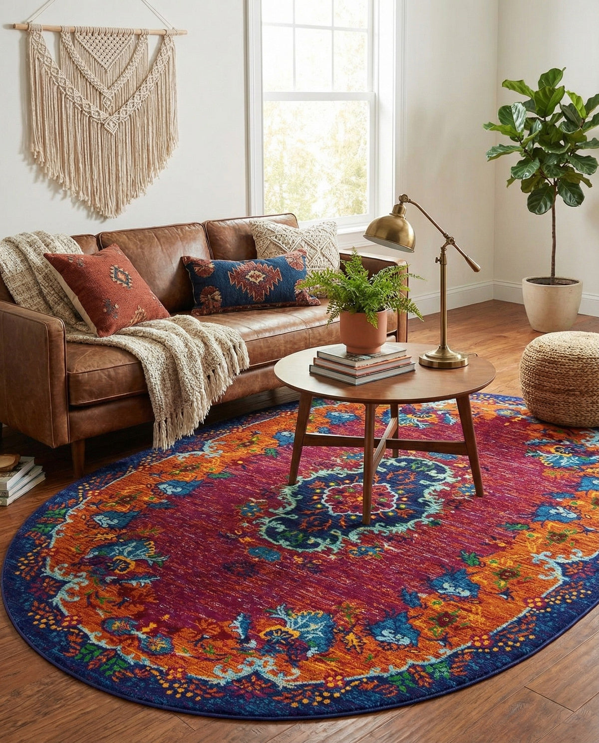 Caribbean Cove Collection Area Rug -  Nevis Oval Fuchsia  lifestyle 88