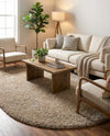 Plush Oasis Collection Area Rug - Serenity (Taupe) Oval Taupe  lifestyle 55
