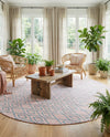 Urban Oasis Rugs Collection Area Rug -  Boulevard (Pink and Aqua) Round Pink and Aqua  lifestyle 57