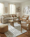 Marrakesh Lattice Collection Area Rug - Casablanca (Ivory Black) Rectangle Ivory Black  lifestyle 11