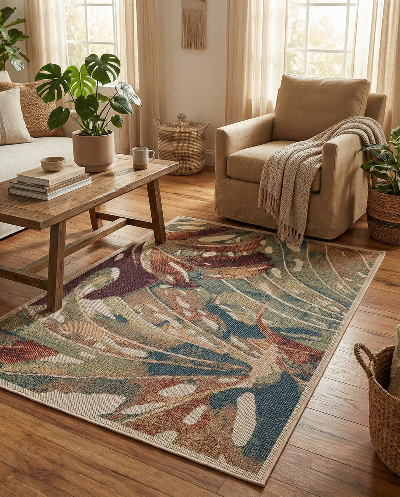 Coastal Terrace Collection Area Rug -  Wavecrest Rectangle Multi  lifestyle 22
