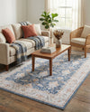 Heritage Elegance Collection Area Rug -  Forbidden Rectangle Navy Blue  lifestyle 9
