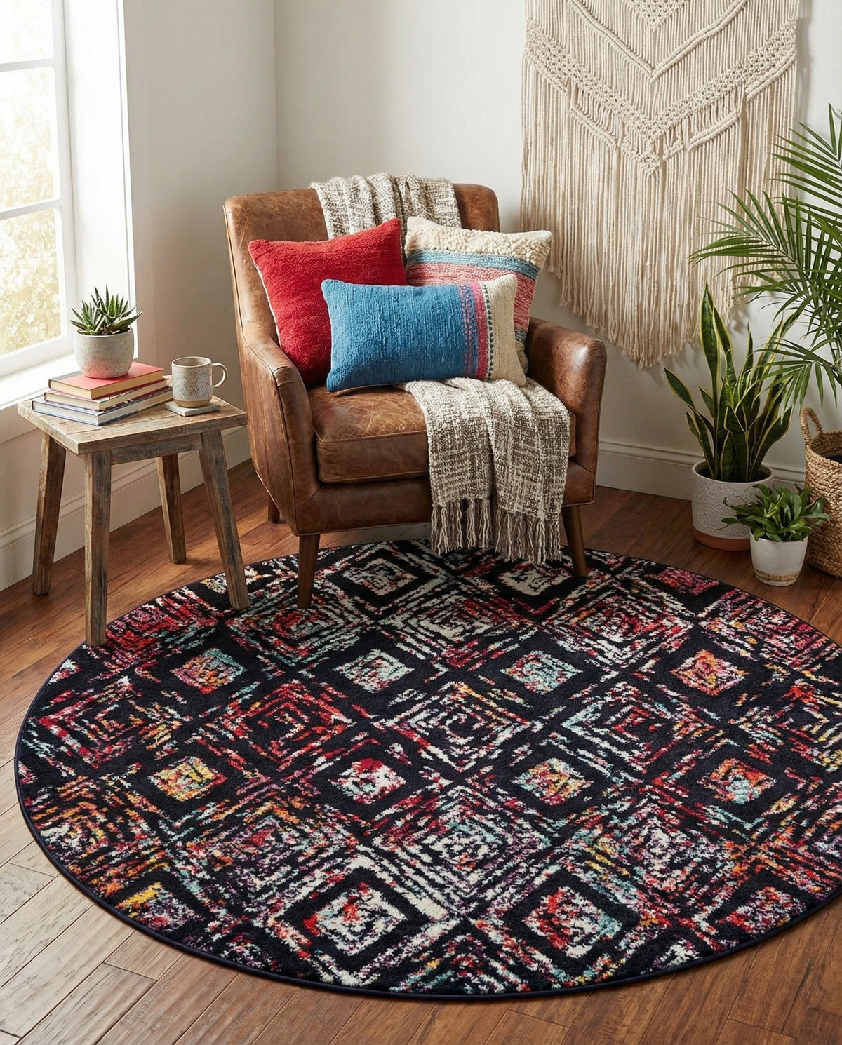 Brighton Terrace Collection Area Rug -  Ovingdean Round Multi  lifestyle 43