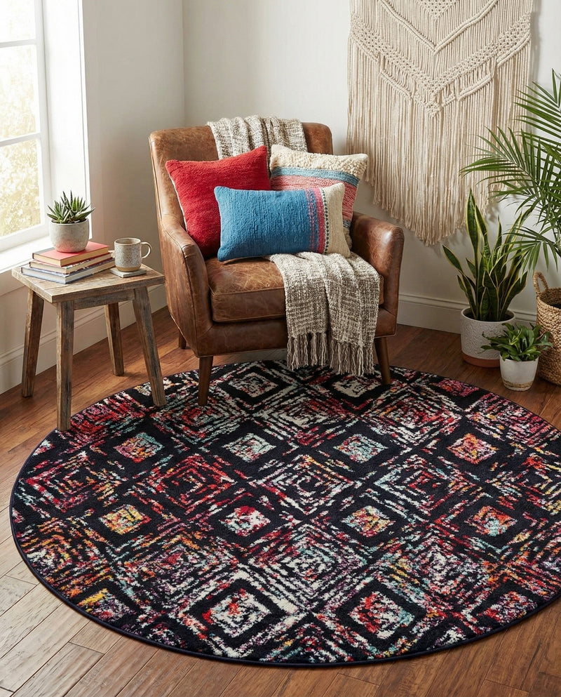 Brighton Terrace Collection Area Rug -  Ovingdean Round Multi  lifestyle 43