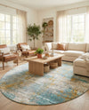 Arcadia Rugs Collection Area Rug -  Nirvana Oval Cream Blue  lifestyle 71