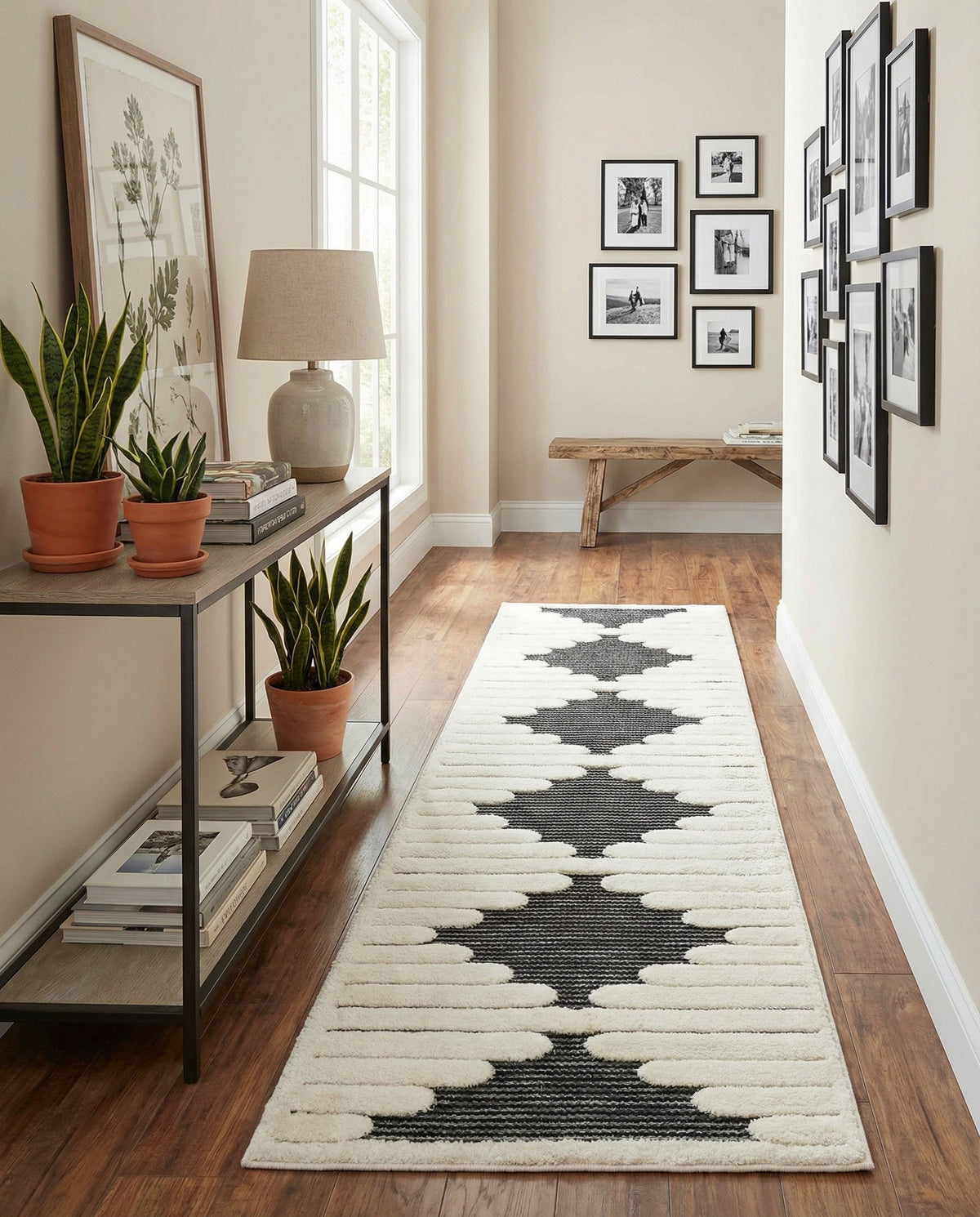Monochrome Collection Area Rug -  Ash Runner Gray  lifestyle 100