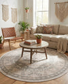 Savannah Series Collection Area Rug -  Augusta (Mink) Round Mink  lifestyle 77