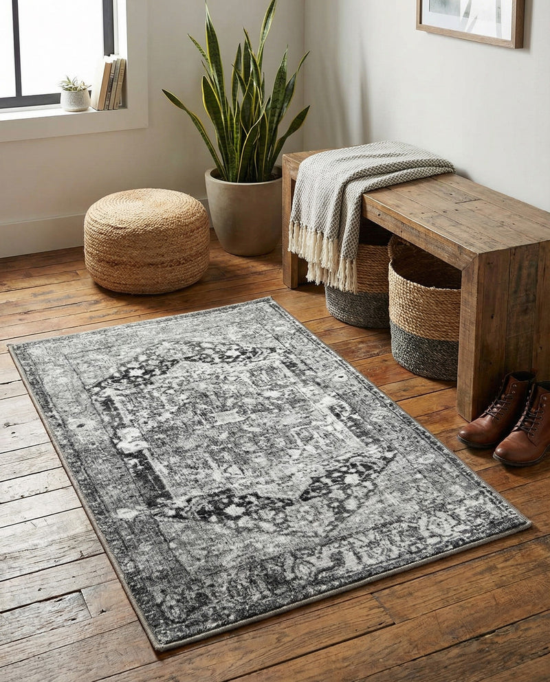 Casablanca Tapestry Collection Area Rug - Fes Rectangle Steel gray  lifestyle 19