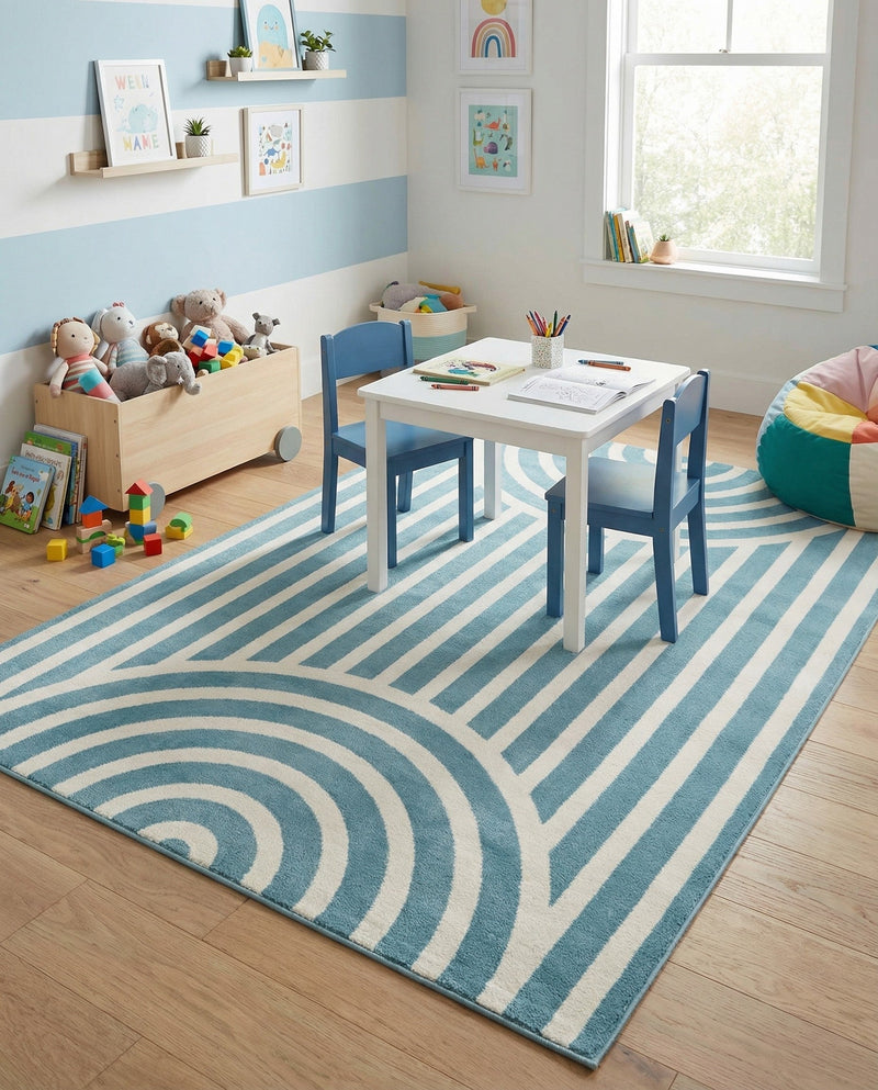 Wonder Tykes Collection Area Rug -  Joydale Rectangle Sky blue  lifestyle 31
