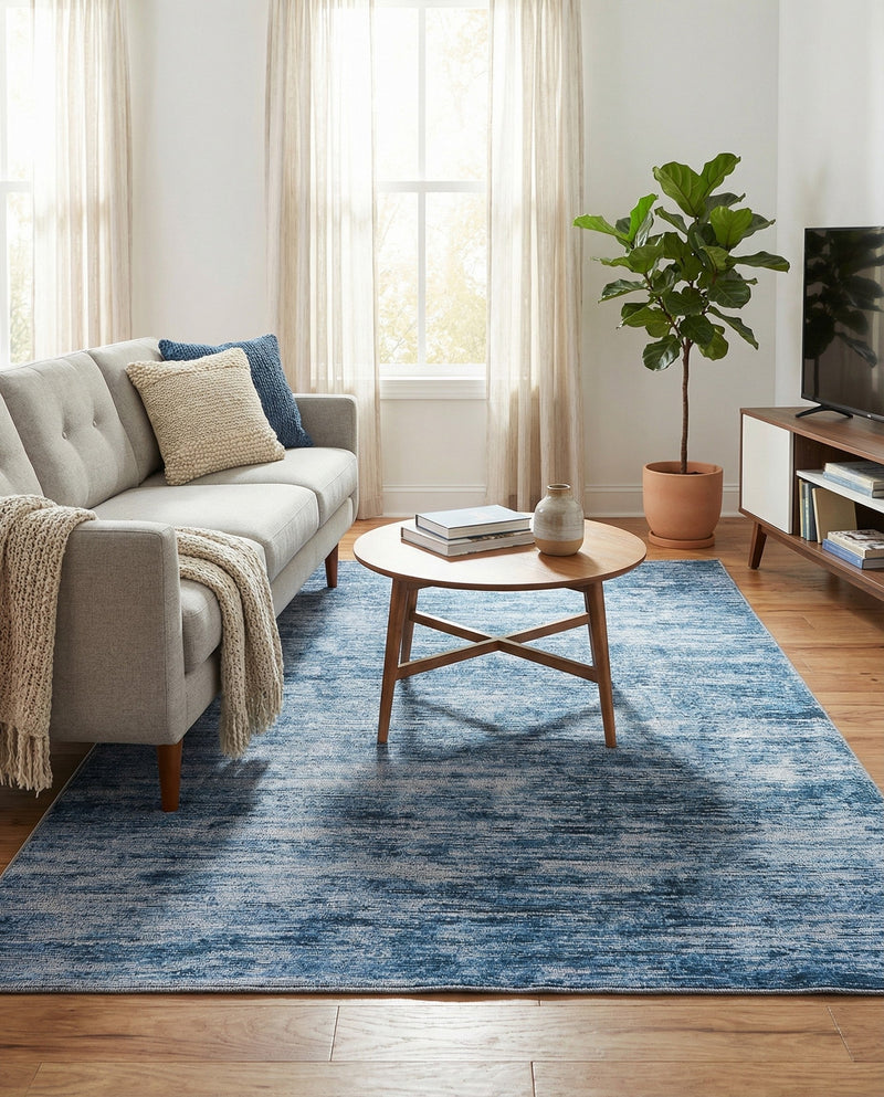 Sahara Essence Collection Area Rug - Oasis (Blue) Rectangle Blue  lifestyle 3