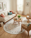 Parisian Elegance Collection Area Rug - Versailles (Ivory) Oval Ivory  lifestyle 42