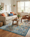 Parisian Elegance Collection Area Rug - Versailles (Teal) Rectangle Teal  lifestyle 25