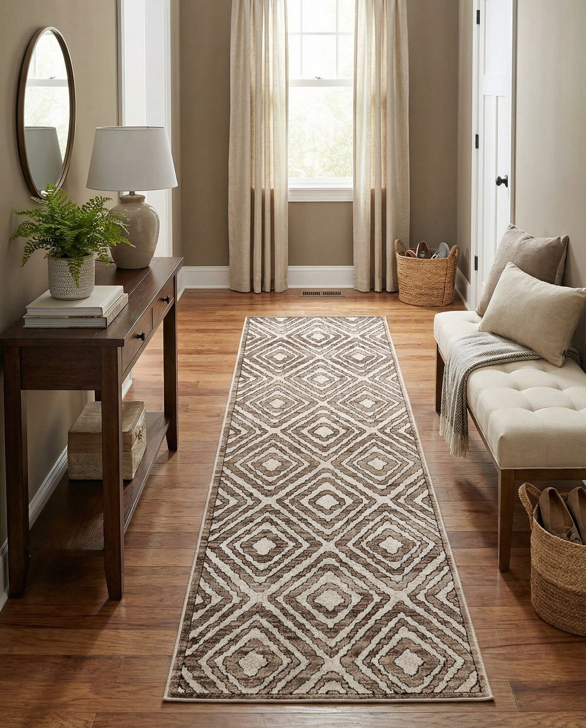 Sanctuary Retreat Collection Area Rug -  Oasis Runner Chocolate Brown  lifestyle 171