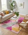 Bahama Breeze Outdoor Collection Area Rug -  CatCay Rectangle Pink  lifestyle 18