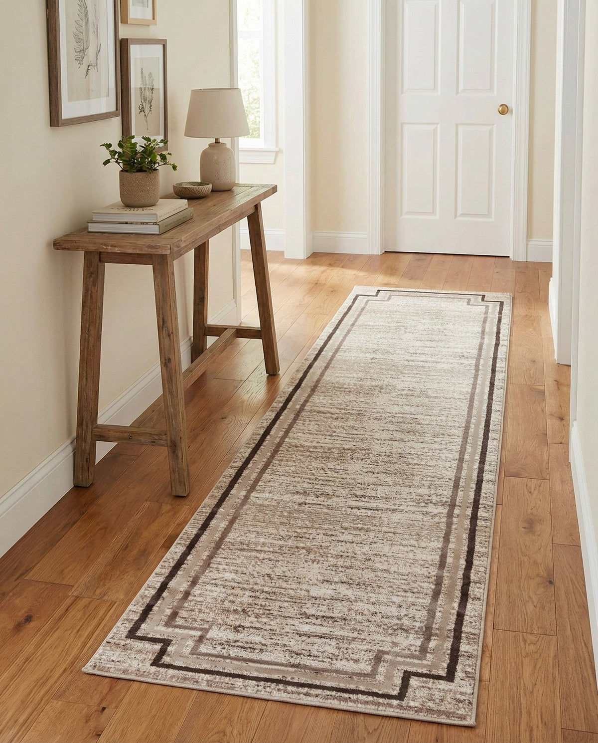 Serenity Sands Collection Area Rug -  Hushhaven Runner Brown  lifestyle 98