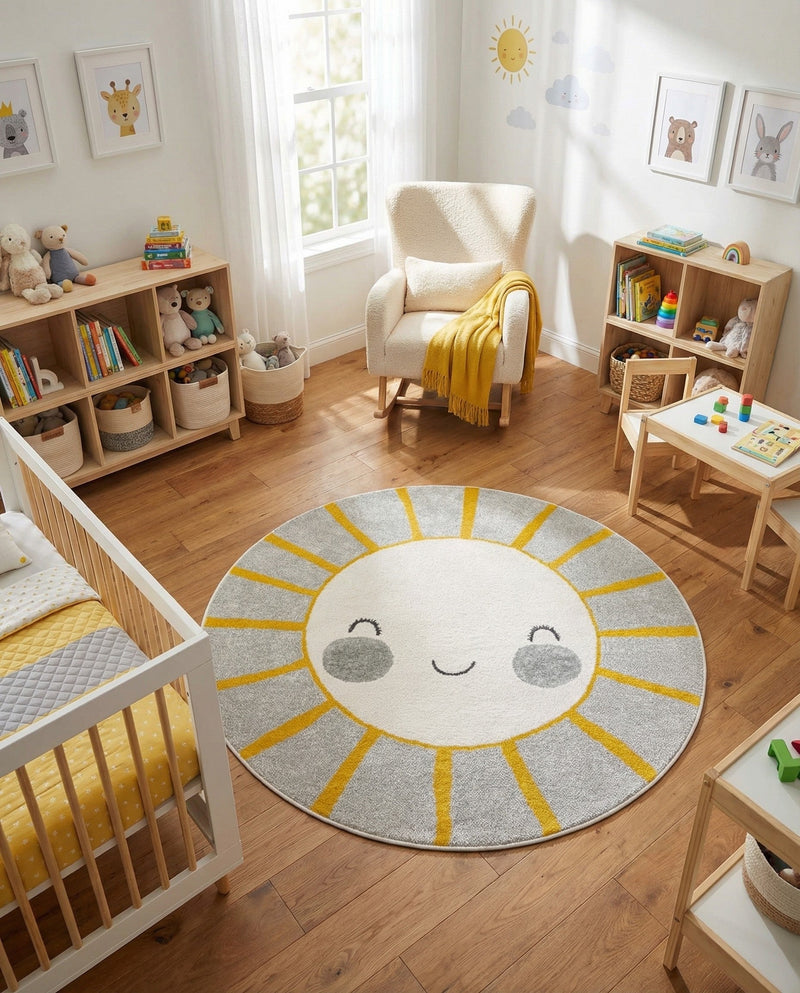 Wonder Tykes Collection Area Rug -  Twirl Round Gray  lifestyle 8