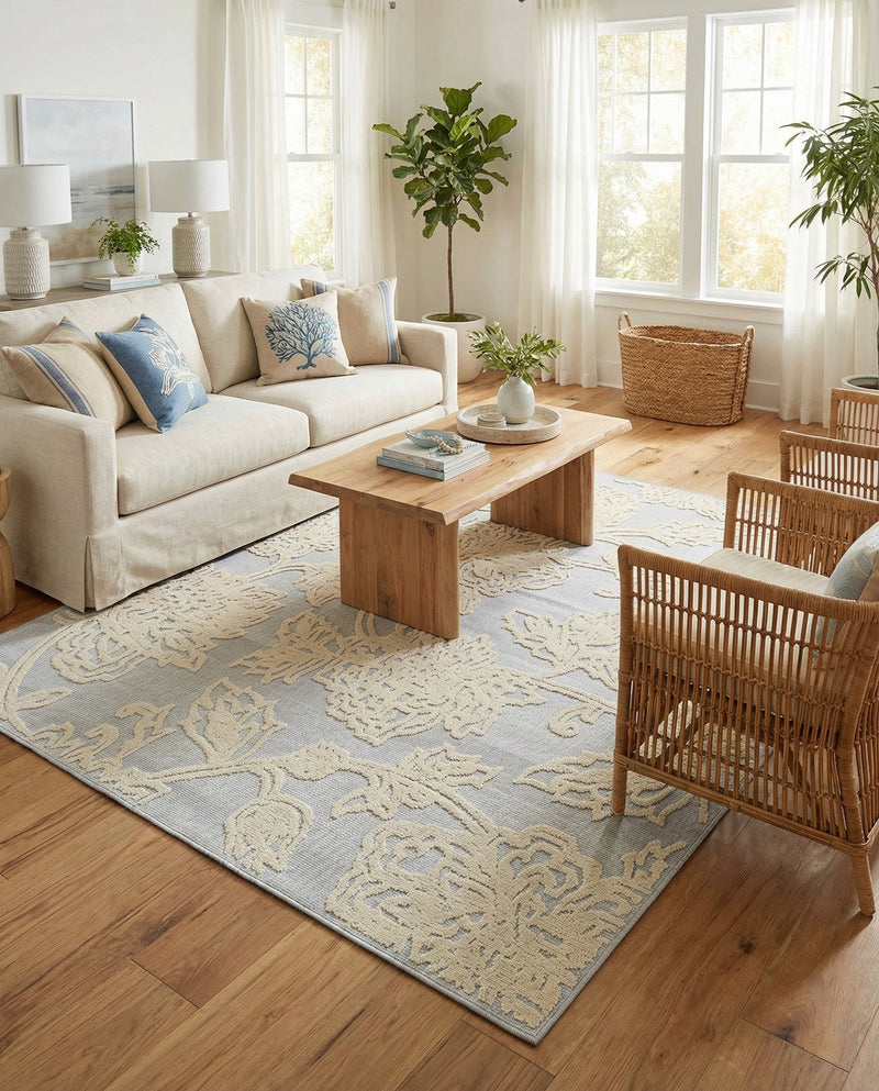 Bahama Breeze Outdoor Collection Area Rug -  Eleuthera Rectangle Gray  lifestyle 38