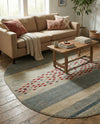 Zagros Oasis Collection Area Rug -  Kermanshah Oval Blue  lifestyle 54