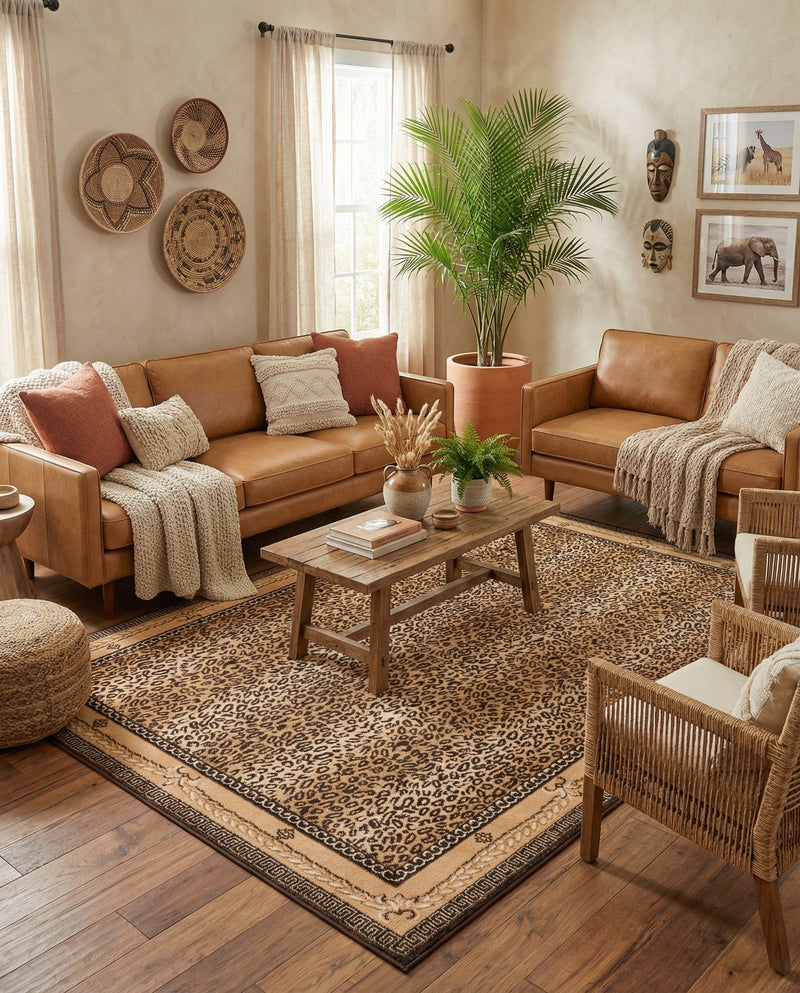 Savannah Sojourn Collection Area Rug -  Limpopo Rectangle Brown  lifestyle 3