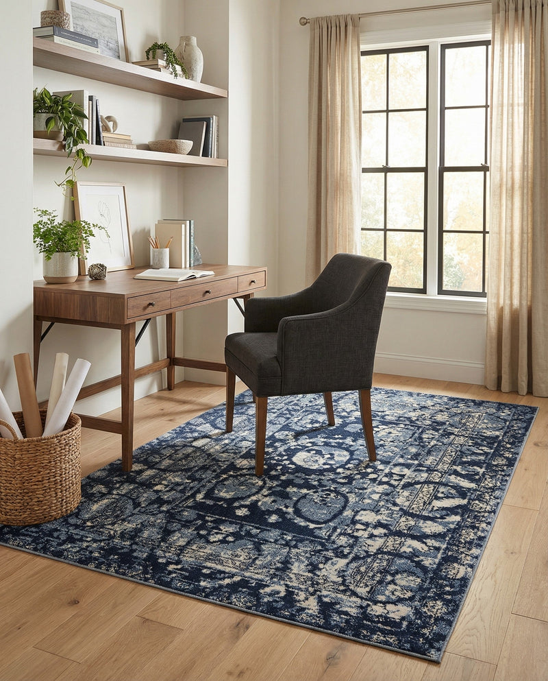 Horizon Collection Area Rug -  Zenith Rectangle Blue  lifestyle 26