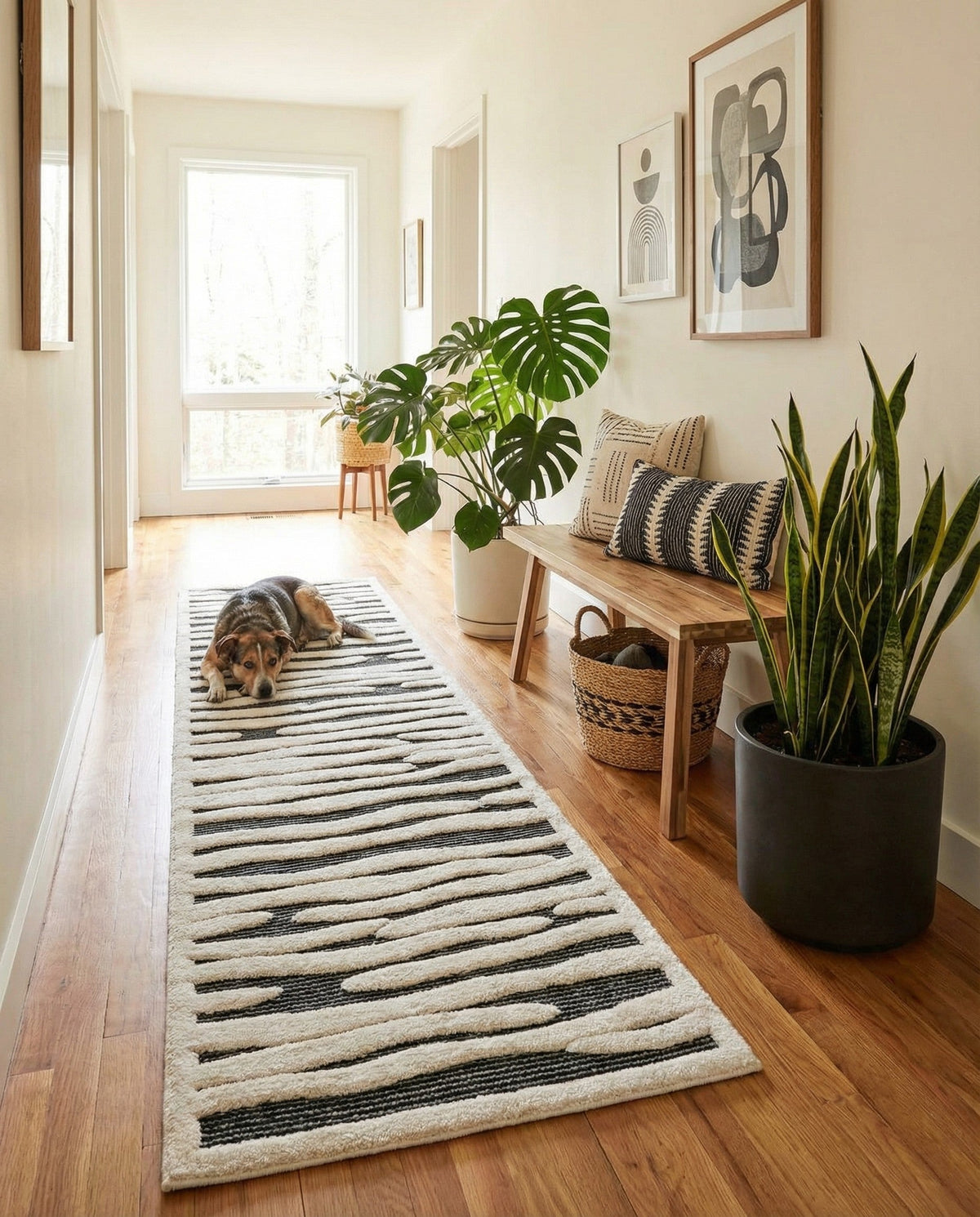 Monochrome Collection Area Rug - Slate Runner Gray  lifestyle 106