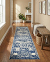 Dover Terrace Collection Area Rug -  Lagoon (Ivory and Blue) Runner Ivory and Blue  lifestyle 46