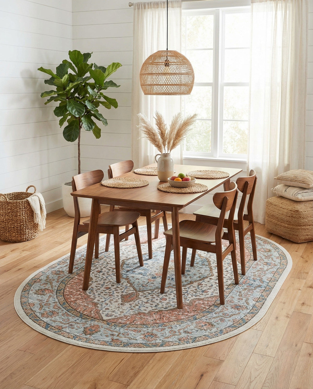 Mykonos Manor Collection Area Rug - Delos Oval Ivory  lifestyle 189