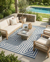 Urban Terrace Collection Area Rug -  Flatiron Rectangle Blue  lifestyle 9