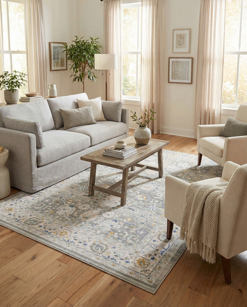 Savannah Series Collection Area Rug -  Beaufort Rectangle Cloud Gray  lifestyle 69