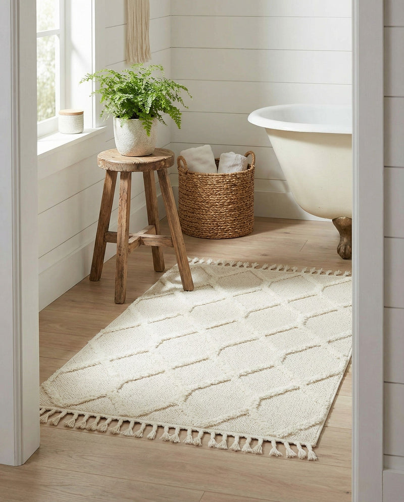 Sahara Chic Collection Area Rug -  Tuareg Rectangle Ivory  lifestyle 23