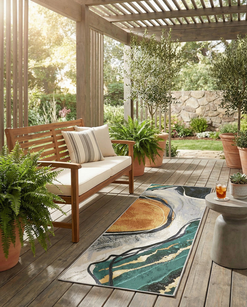 Urban Terrace Collection Area Rug -  Pavilion Runner Multi  lifestyle 76
