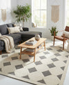 Monochrome Collection Area Rug -  Quartz Square Black and White  lifestyle 46