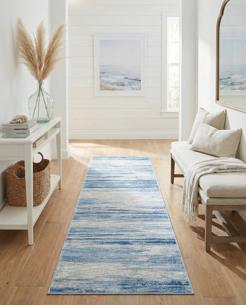 Zagros Shades Collection Area Rug -  Sepidan Runner Blue Ivory  lifestyle 31