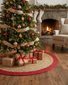 Holiday Hearth Rugs Collection Area Rug - Yuletide Round Red and Natural  lifestyle 38