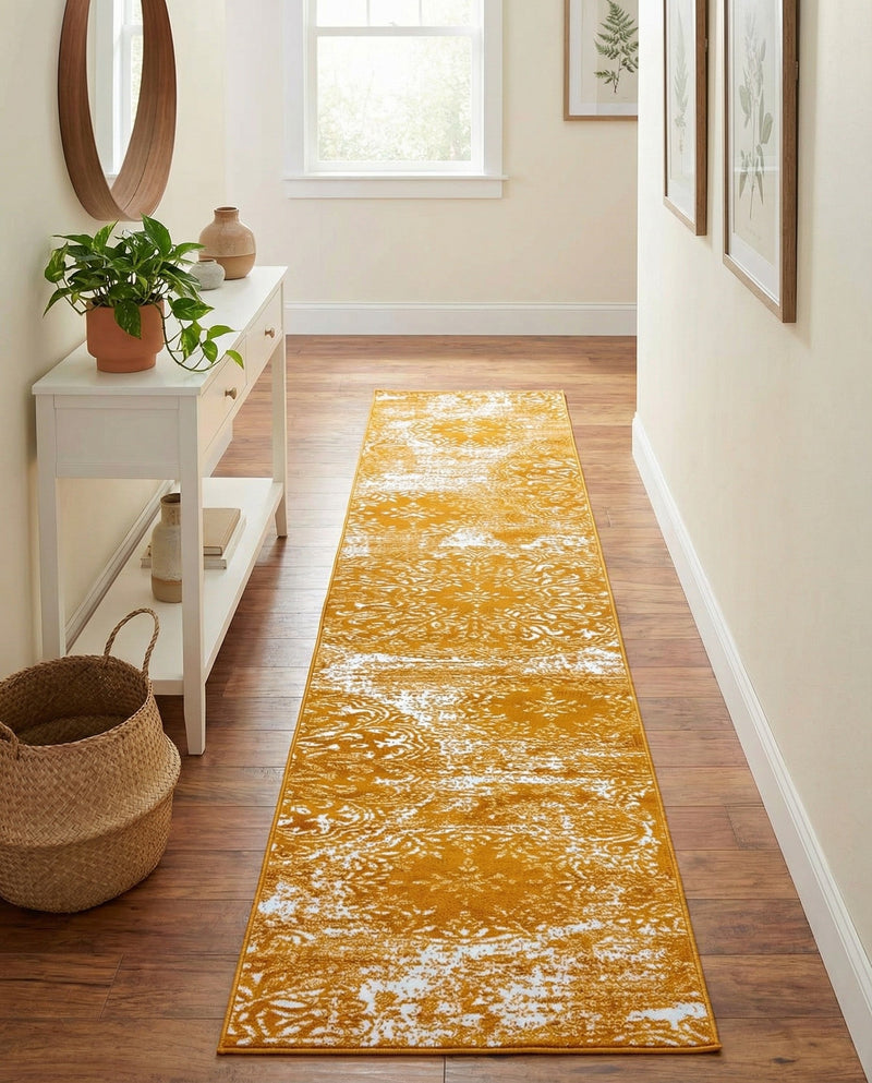 Riviera Elegance Collection Area Rug -  Monaco (Yellow) Runner Yellow  lifestyle 54