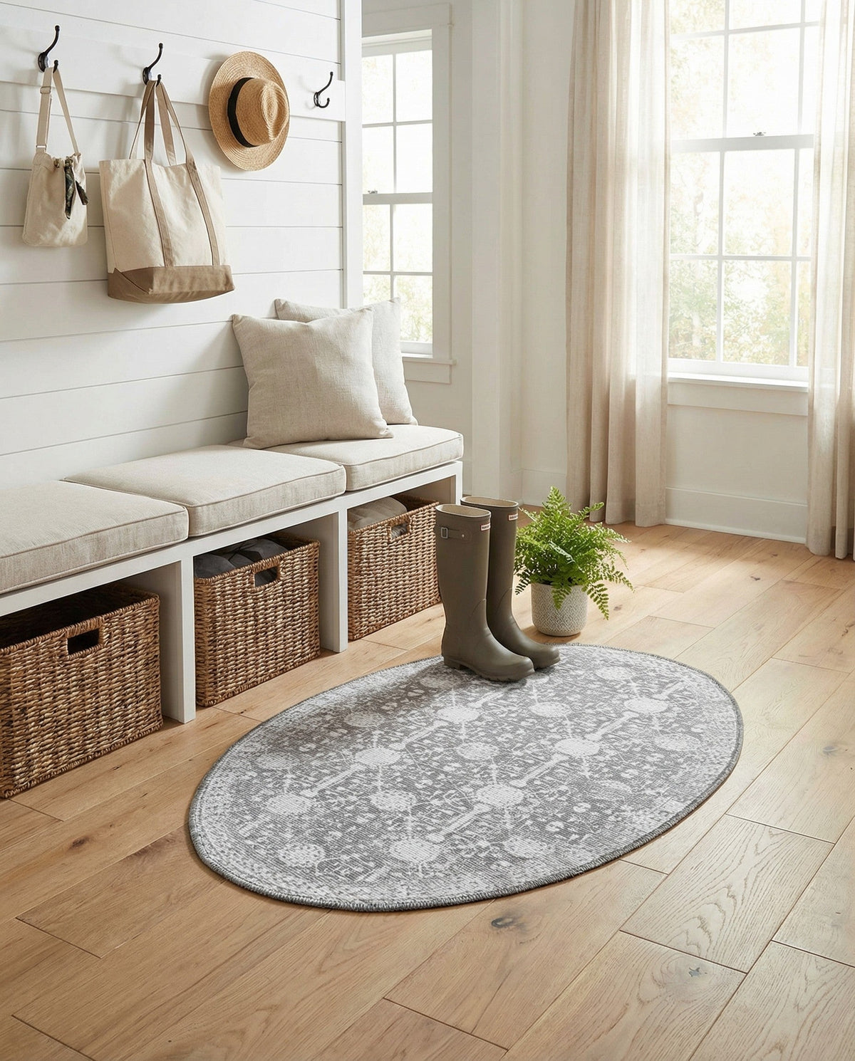Heritage Elegance Collection Area Rug -  Chatsworth Oval Gray  lifestyle 121