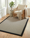 Terrace Fringe Collection Area Rug - Oceanside Rectangle Black  lifestyle 62