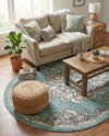 Beverly Grove Collection Area Rug - Melrose (Aqua) Oval Aqua  lifestyle 60
