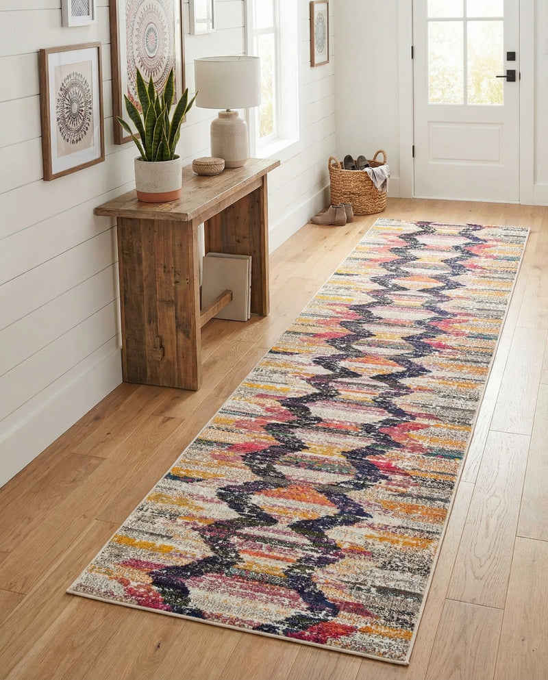 Colorburst Oasis Collection Area Rug -  Mirage Runner Multi  lifestyle 65