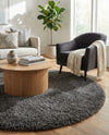 Majestic Manor Collection Area Rug - Versailles (Slate) Round Slate  lifestyle 55
