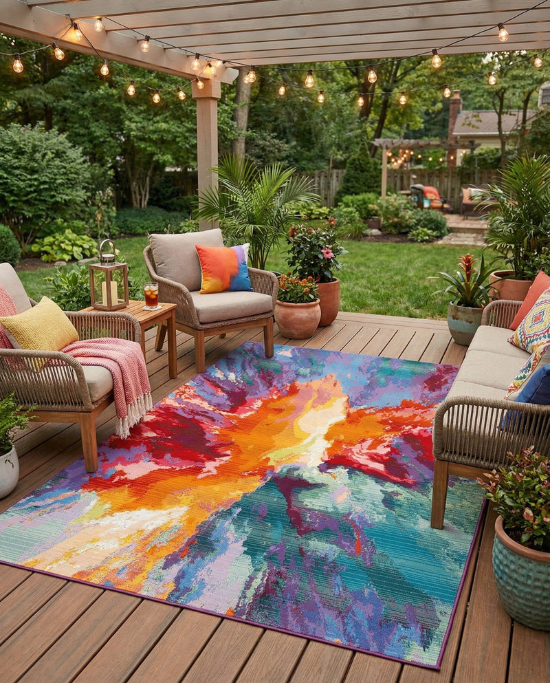 Urban Terrace Collection Area Rug -  Laneway Rectangle Multi  lifestyle 35