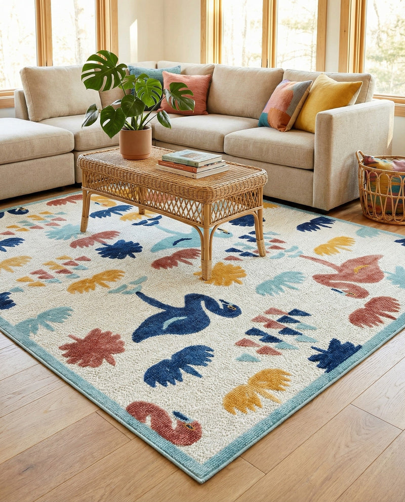 Caribbean Terrace Collection Area Rug -  StLucia Rectangle White  lifestyle 22
