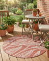 Seaside Blooms Collection Area Rug -  Evergreen (Rust Red) Round Rust Red  lifestyle 44