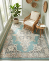 Beverly Grove Collection Area Rug -  Fairfax (Aqua) Rectangle Aqua  lifestyle 9
