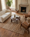 Urban Shimmer Jute Collection Area Rug - Metropolis Square Natural  lifestyle 53
