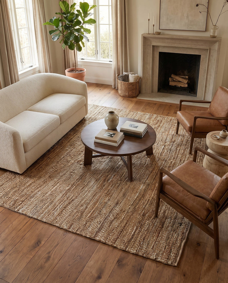 Urban Shimmer Jute Collection Area Rug - Metropolis Square Natural  lifestyle 53