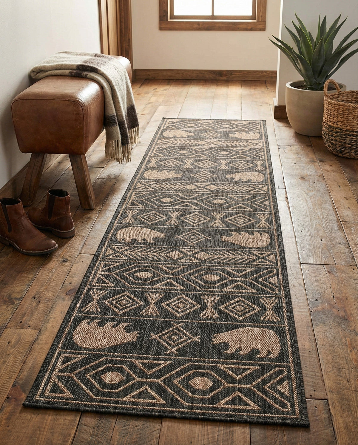 Mesa Oasis Rugs Collection Area Rug - Sundown Runner Black  lifestyle 148