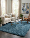 Eternal Plush Oasis Collection Area Rug -  Tranquility (Aegean Blue) Square Aegean Blue  lifestyle 38