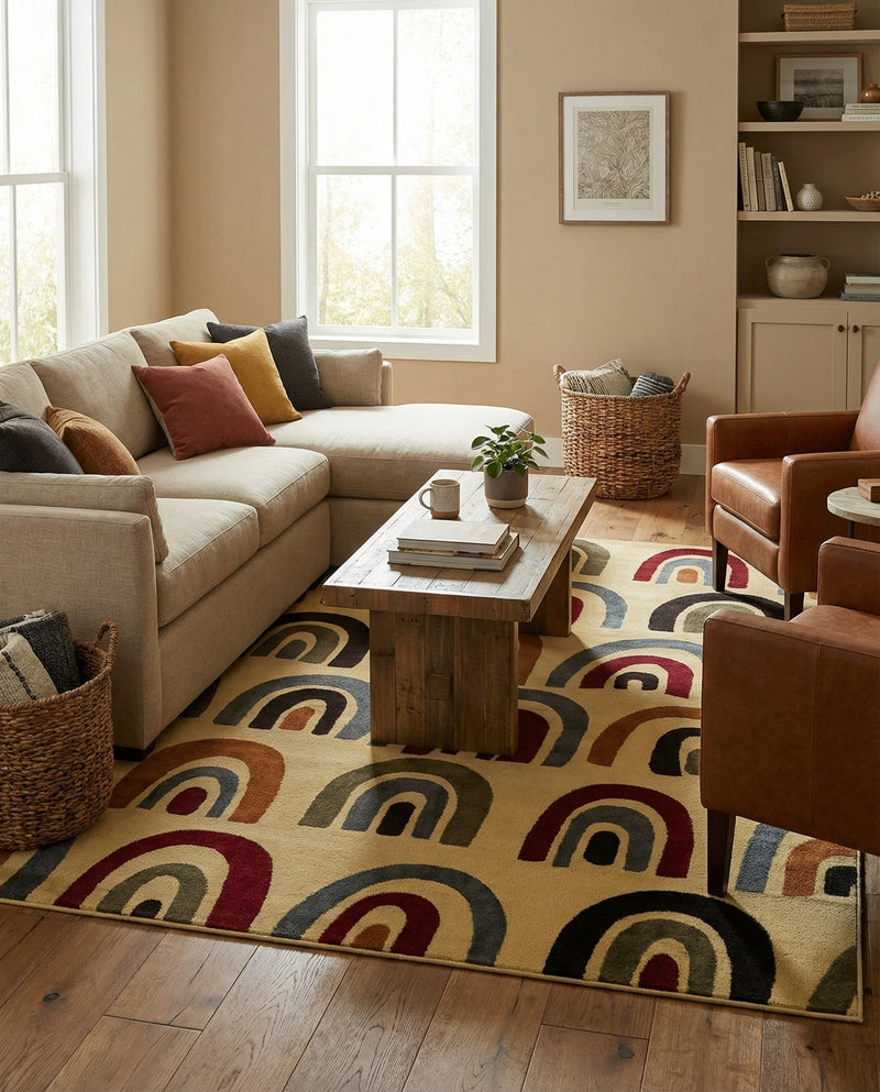 Bistro Lounge Collection Area Rug -  Breve Rectangle Cream  lifestyle 14