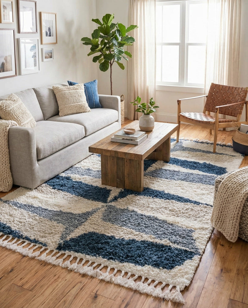 Cozy Cove Shag Collection Area Rug -  Tidewater Rectangle Blue  lifestyle 9